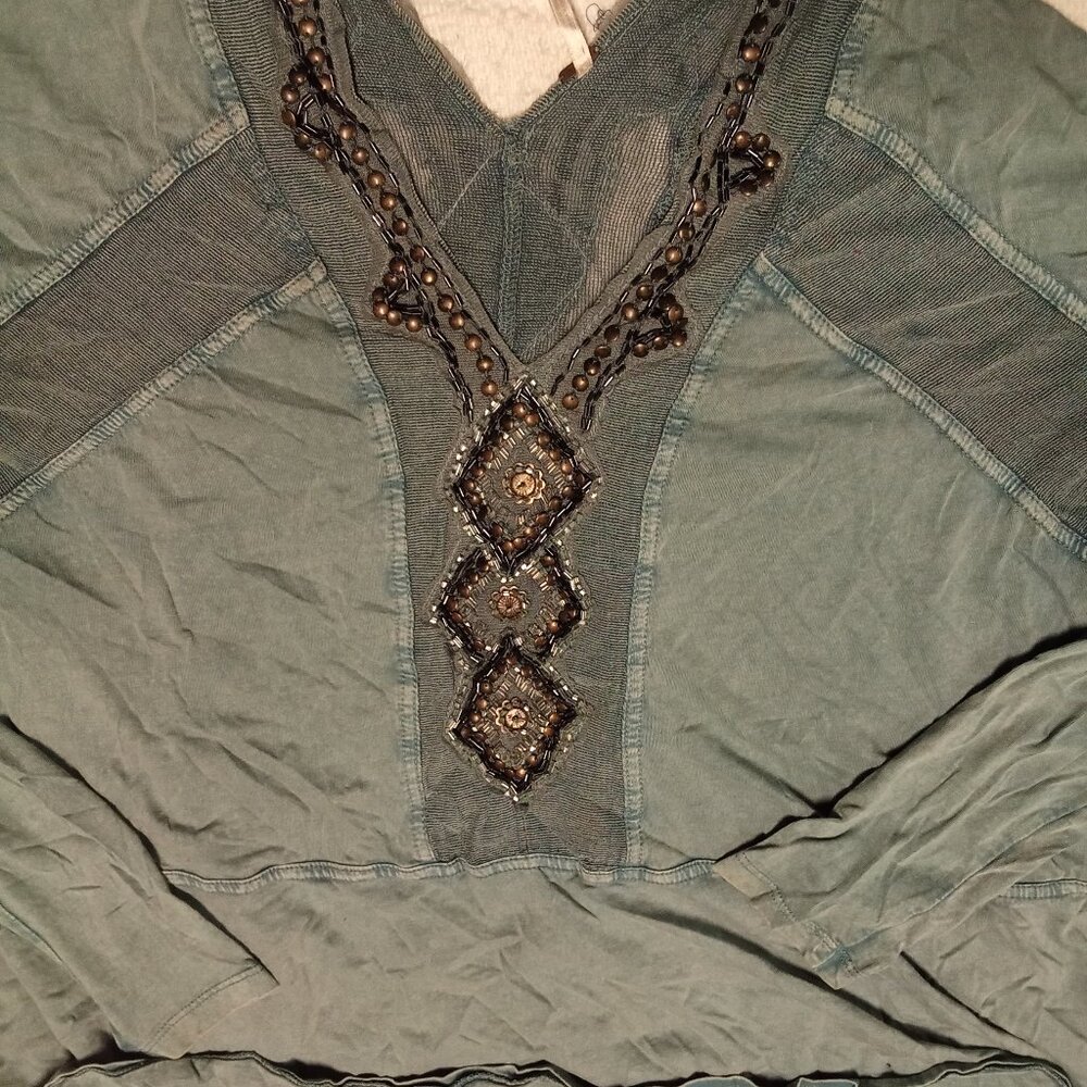 Free people oversized mesh beaded tunic